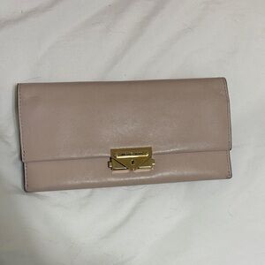 Michael Kors Blush Leather Wallet with Gold Accent
